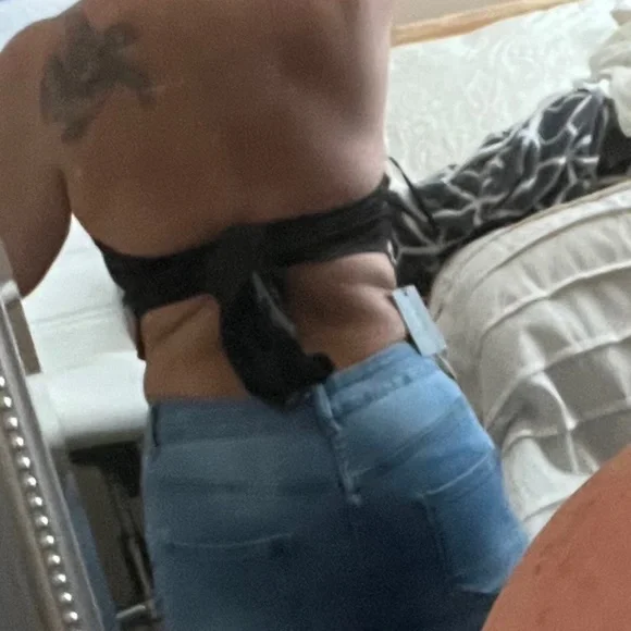 NWT Strapless tie back Crop top NWT - Picture 2 of 6